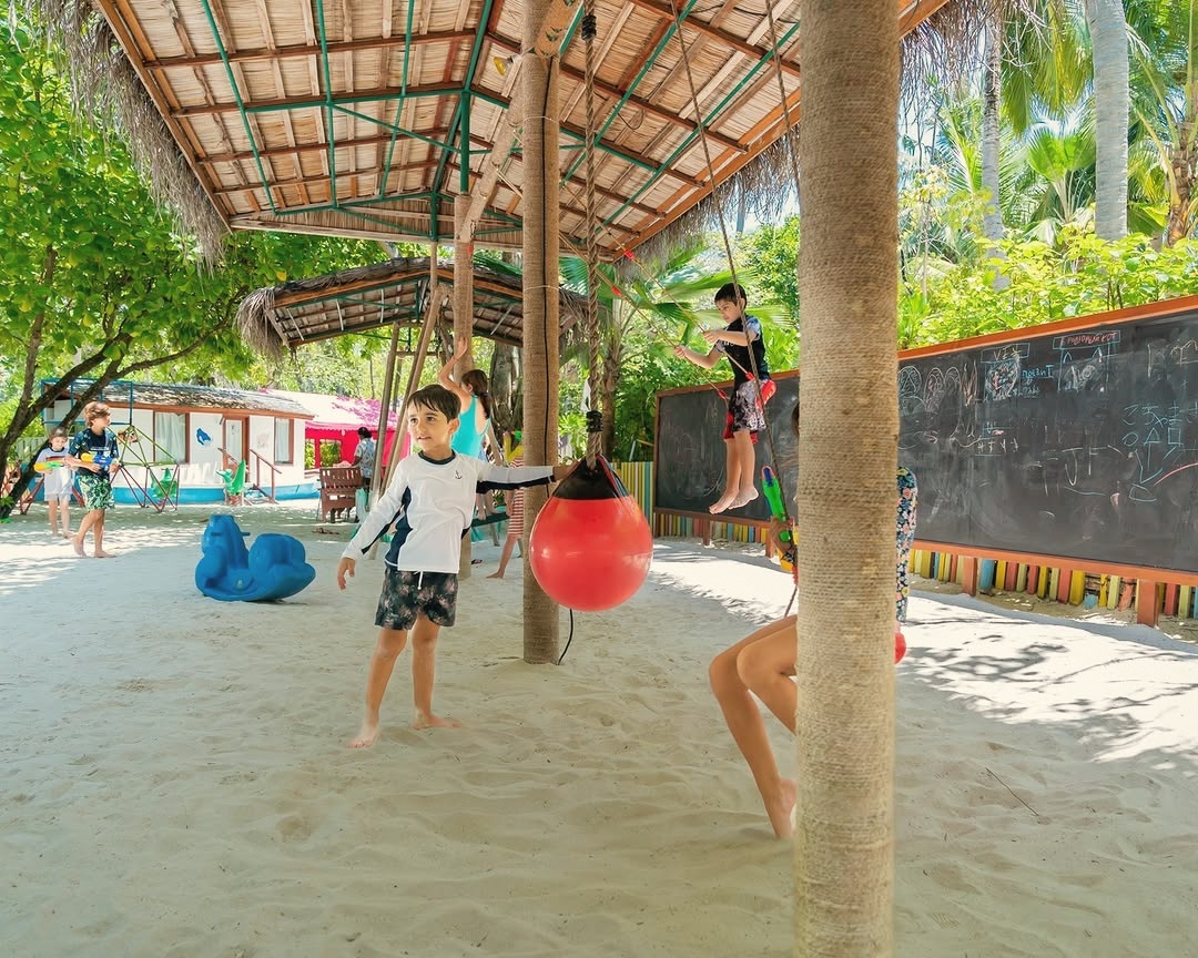 The children's pool and kids' club area, a dedicated space that operates independently from the adult facilities.