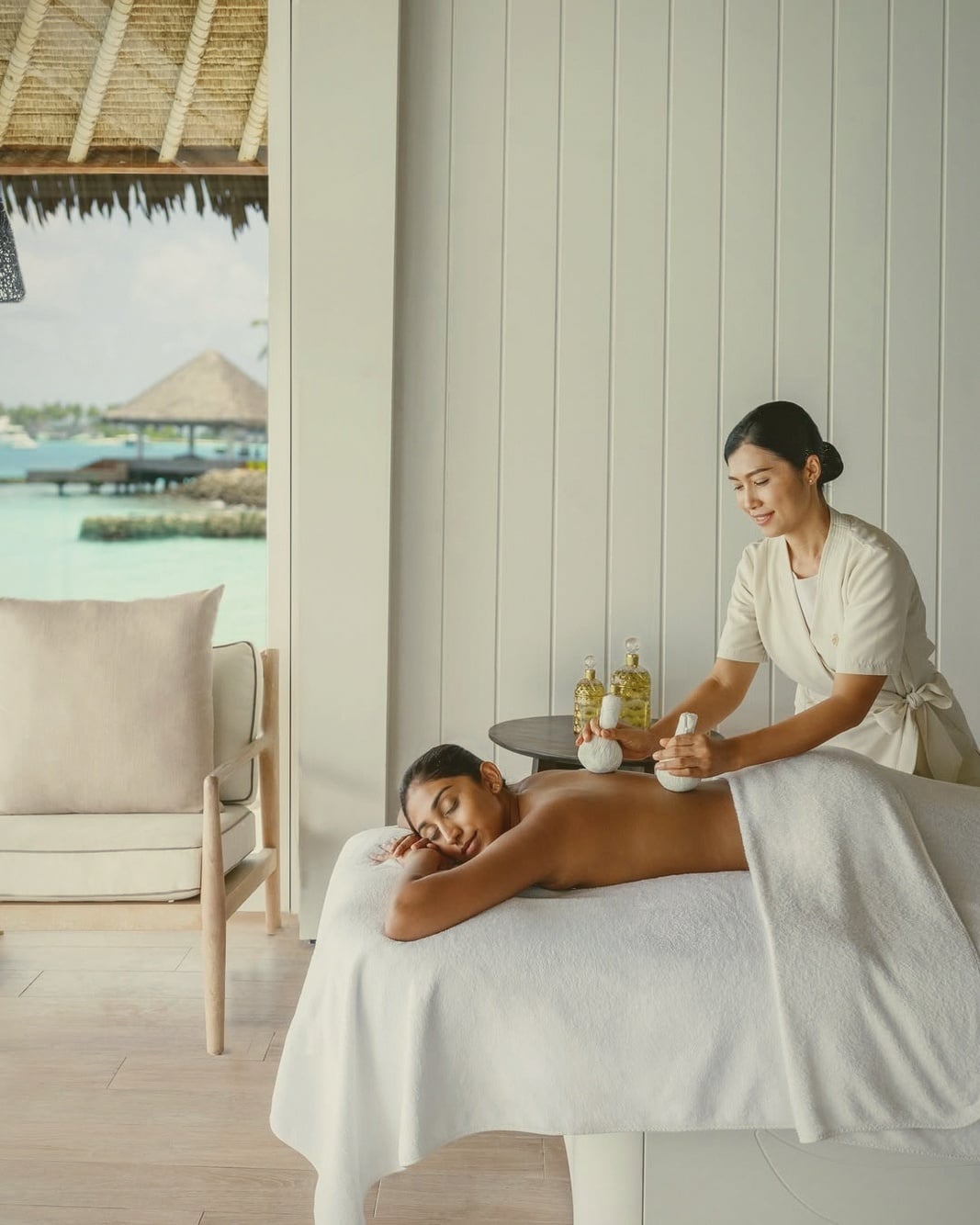 Maison Cheval Blanc spa pavilion. The LVMH spa programme applied to Indian Ocean conditions.