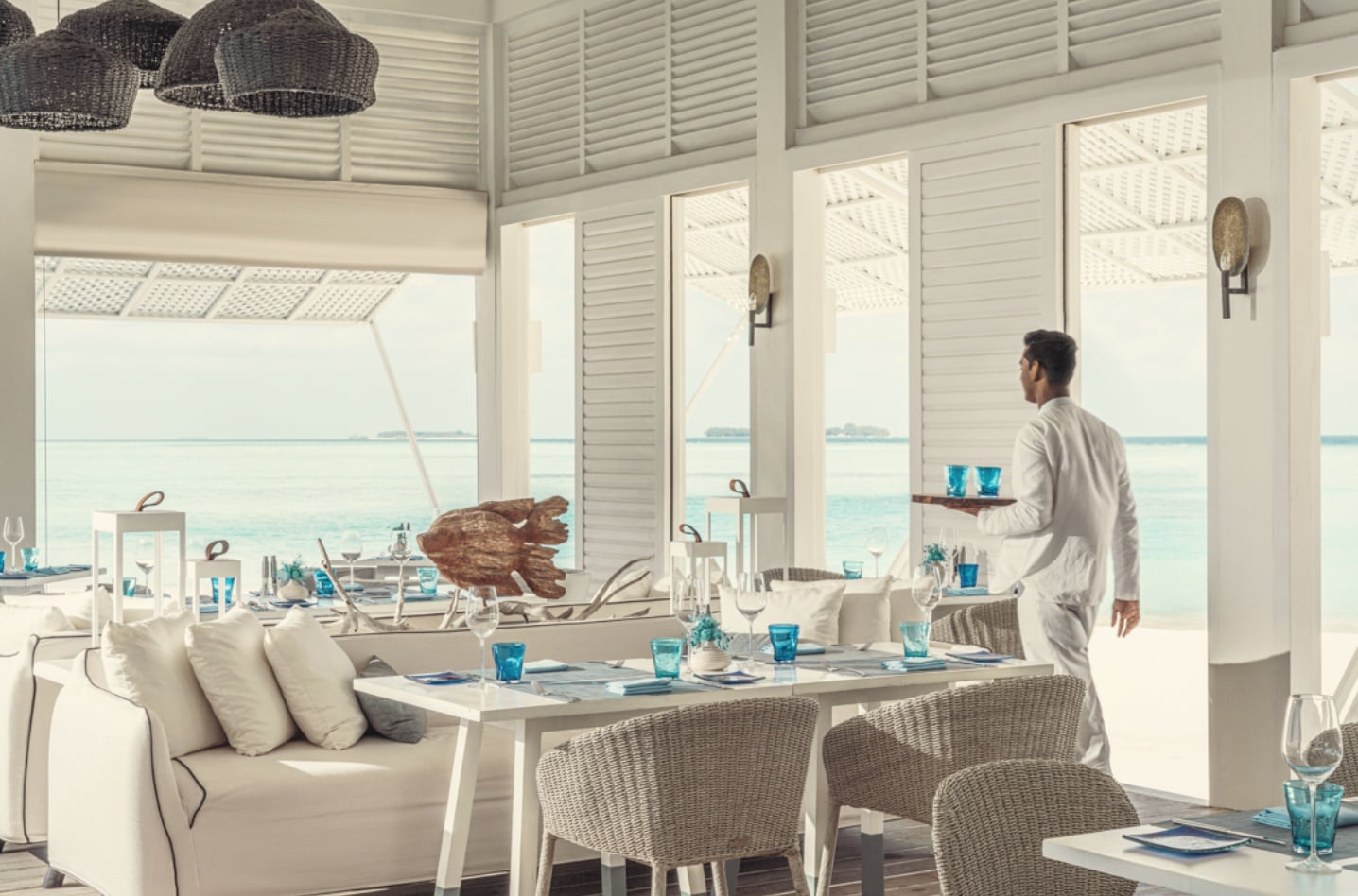 Blu. The over-water Italian restaurant, the property's signature evening venue.
