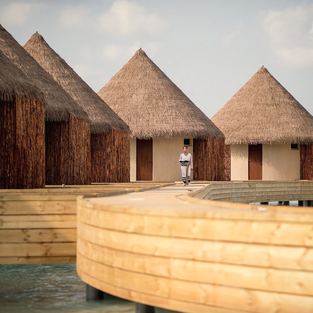 The spa treatment room. The wellness offering is integrated with the conservation concept, drawing on the island's natural setting.