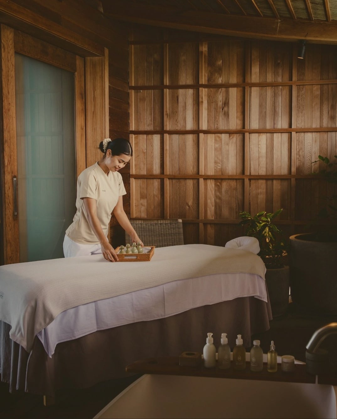 The spa pavilion. A single dedicated wellness space, integrated with the residence-only scale of the property.