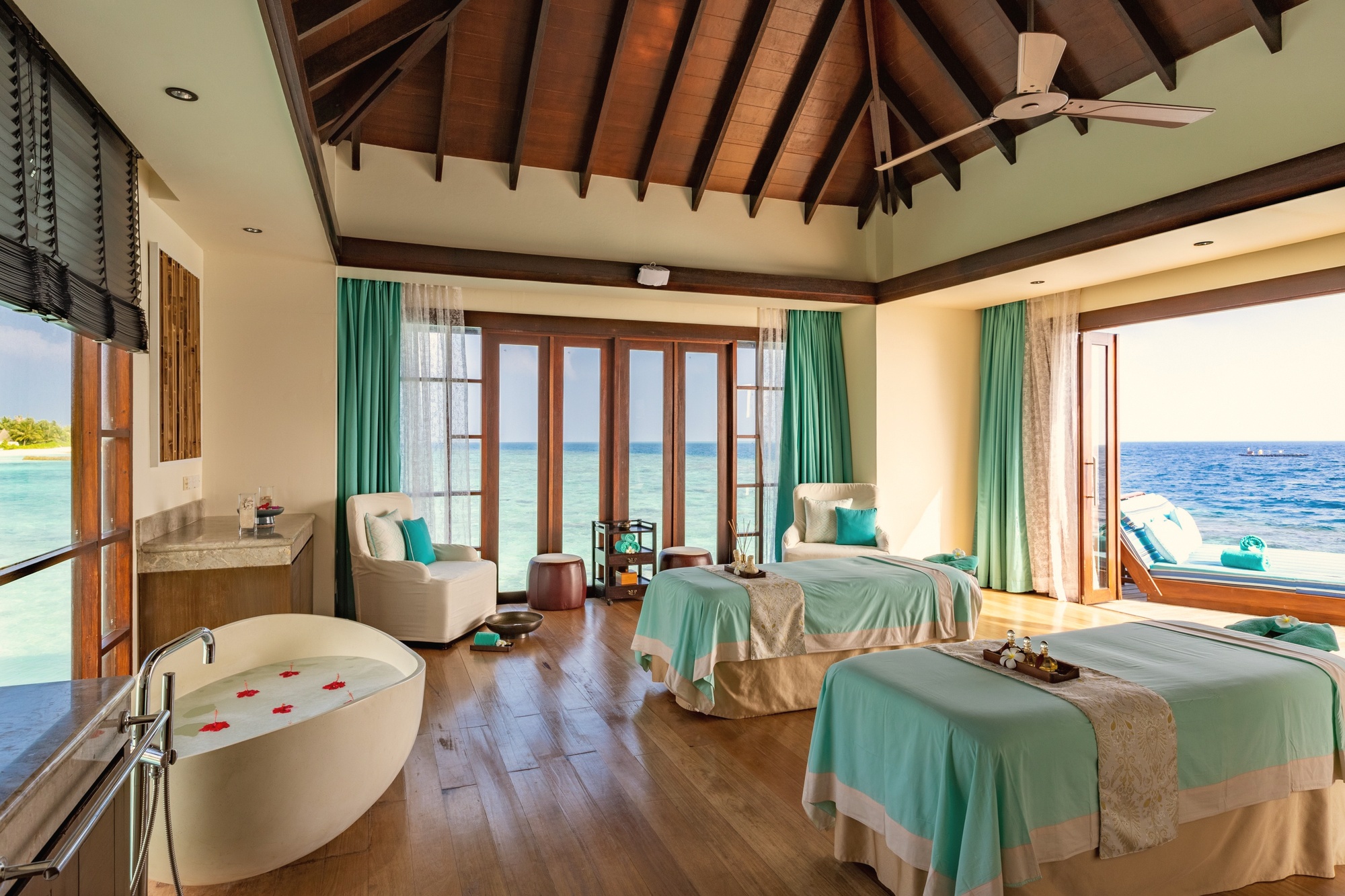 The spa and wellness facilities at Bolifushi. Treatment rooms and pool areas are part of the resort's broader all-inclusive offering.