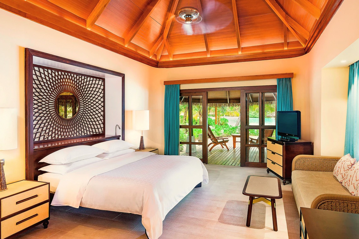 The interior of a beach cottage. Sheraton-standard finishes, generous floor area, direct access to the sand.